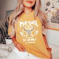 50 Cumpleaños Hombre Heavy Metal Rock Música Pentagrama Cuello Camiseta extragrande cómoda para mujer Mustard