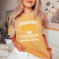 Agosto 2010 14 Anni Compleanno Ragazza Ragazzo 2010 T-shirt comoda oversize da donna Mustard