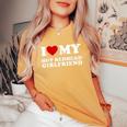 Amo La Mia Ragazza Rossa Calda I Heart My Hot Girlfriend T-shirt comoda oversize da donna Mustard