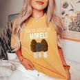Ask Me About Morel Chasse Champignon Drôle T-shirt oversize confortable pour femme Mustard