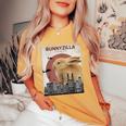Bunnyzilla Bunny Regalo Divertente Per Gli Amanti Dei Conigli T-shirt comoda oversize da donna Mustard