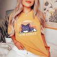 Chat M'épuise Chat Humour Homme Drôle Chaton T-shirt oversize confortable pour femme Mustard