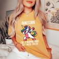 Compleanno Della Zia Unicorno Auntcorn T-shirt comoda oversize da donna Mustard