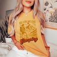Con Scritta Just A Girl Who Loves Camping T-shirt comoda oversize da donna Mustard