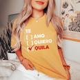 Divertente Te Amo Te Quiero Camicia Tequila Regalo Perfetto Messicano T-shirt comoda oversize da donna Mustard