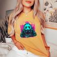 Dj Panda Bear Dance Music Giradischi Dj Panda Bear House Edm T-shirt comoda oversize da donna Mustard