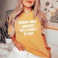 Donna Attuale Umore Sarcastico Con Una Possibilità Di Sass Citazione Con Collo A T-shirt comoda oversize da donna Mustard