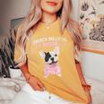 Donna Il Cane Regalo Per Donne Mamma Bulldog Francese Con Collo A T-shirt comoda oversize da donna Mustard