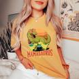 Donna Mamasaurus Rex Dinosauro Mamma Regalo Per Festa Della Mamma Con Collo A T-shirt comoda oversize da donna Mustard