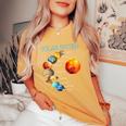 Donna Sistema Solare Pianeti Scienza Spazio Ragazzi Ragazze Stem Con Collo A T-shirt comoda oversize da donna Mustard