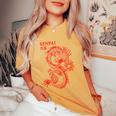 Dragon Streetwear E-Girl Estetico Retrò E-Boy Senpai Japan T-shirt comoda oversize da donna Mustard
