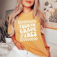 First Day Of Fourth Grade Vibes Girls Back To School Boys Women's Oversized Comfort T-Shirt Mustard