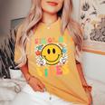 First Day Of School Fifth Grade Vibes Smiles Back To School Women's Oversized Comfort T-Shirt Mustard