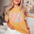 In My First Grade Era Back To School Retro Groovy 1St Grade Women's Oversized Comfort T-Shirt Mustard