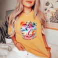 Flamingle All The Way Summer Cocktail Flamingo Summer Vibes Women's Oversized Comfort T-Shirt Mustard