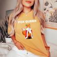 Fox Queen Fox Da Ragazza Donna Fox T-shirt comoda oversize da donna Mustard