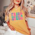 Fried Chicken Queen Da Donna Stile Retròintage Ondulato T-shirt comoda oversize da donna Mustard