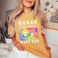 80S 90S Girls Just Wanna Have Fun Cassette Vintage Women's Oversized Comfort T-Shirt Mustard