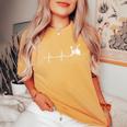 -Élo D'intérieur Ekg Line Heartbeat T-shirt oversize confortable pour femme Mustard