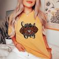 Game Day Football Touchdown Season Vintage Gameday Women's Oversized Comfort T-Shirt Mustard