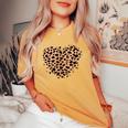 Ghepardo Leopardo Cuore Ragazze Animali Print T-shirt comoda oversize da donna Mustard
