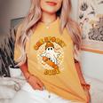 Groovy Boo Skate One Spooky Dude Halloween Boys Toddlers Women's Oversized Comfort T-Shirt Mustard