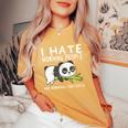I Hate Morning People And Mornings And People Panda T-shirt comoda oversize da donna Mustard