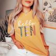 Hello Ten 10-Year-Old 10Th Birthday Girl Leopard Print T-shirt comoda oversize da donna Mustard