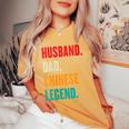 Husband Dad Chinese Legend Father's Day Father Women's Oversized Comfort T-Shirt Mustard