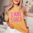 Il Mare Stanca Divertente Regalo Donna Ragazza T-shirt comoda oversize da donna Mustard