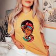 Jolie Fille Africaine Style Afro T-shirt oversize confortable pour femme Mustard