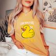 I Just Really Like Ducks Paperella Di Gomma Papera Stridula T-shirt comoda oversize da donna Mustard