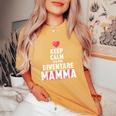 Keep Calm Annuncio Gravidanza Futura Mamma Presto Diventa T-shirt comoda oversize da donna Mustard