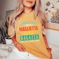 La Mia Ragazza Dice Che Sei Troppoicino Romantici Per Lui T-shirt comoda oversize da donna Mustard