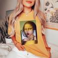 Lollipop Monna Lisa Gioconda T-shirt comoda oversize da donna Mustard