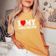 I Love My Girlfriend I Heart My Girlfriend Gf T-shirt comoda oversize da donna Mustard
