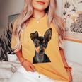 Miniatura Pinscher Camicia Cane Mamma Papà Amore Cucciolo Animale Domestico T-shirt comoda oversize da donna Mustard