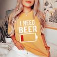 I Need Beer Bière Drôle Drink Drinking intage T-shirt oversize confortable pour femme Mustard