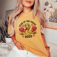 Nouvel An Chinois 2025 Année Du Serpent T-shirt oversize confortable pour femme Mustard