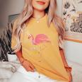 Oreilles De Lapin Mignon Flamingo Rose Chasse Aux Œufs De T-shirt oversize confortable pour femme Mustard