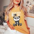 Panda Installing Muscles Please Wait Palestra Fitness T-shirt comoda oversize da donna Mustard