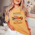 Panda Rosso Donne Bambini Uomini Regalo Panda Rosso T-shirt comoda oversize da donna Mustard