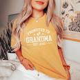 Promoted To Grandma Est 2025 Grandparents Baby Announcement Women's Oversized Comfort T-Shirt Mustard
