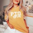 Retro Pto Crew Parent Teacher Organization Back To School Women's Oversized Comfort T-Shirt Mustard