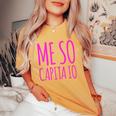 Me So Capita Io Divertente Regalo Dialetto Romano T-shirt comoda oversize da donna Mustard