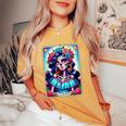Tarot Card Dia De Los Muertos Woman Catrina Day Of The Dead Women's Oversized Comfort T-Shirt Mustard