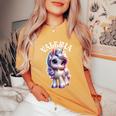 Valeria Grazioso Motivo Unicorno Per Ragazze Nomealeria T-shirt comoda oversize da donna Mustard