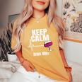 Wine Keep Calm Drink Wineintage T Donna T-shirt comoda oversize da donna Mustard