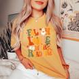 Fall In Love With Reading Book Autumn Pumpkins And Teachers Women's Oversized Comfort T-Shirt Yam