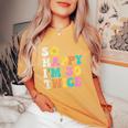Groovy So Happy I'm Thirty 30 Twice Sixtieth 60Th Birthday Women's Oversized Comfort T-Shirt Yam